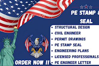 licensed ca fl tx ga nj ny az civil structural engineer pe stamp seal drawings