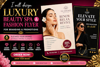 design luxury beauty spa, salon and fashion flyer design