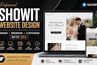 design update showit website landing page customize showit template seo redesign
