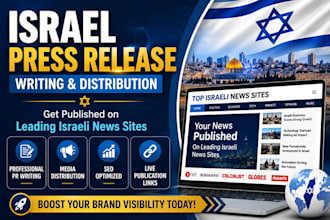 write and distribute your isreal press release to leading news sites
