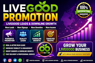 do livegood promotion, livegood leads, mlm promotion for new sign up