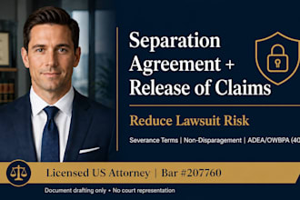 write your employee separation and release of claims agreement as US attorney