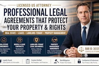 professionally draft real estate agreements as a licensed US attorney