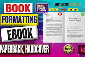 format your romance or fantasy ebook for amazon KDP