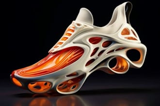 create custom 3d shoe modeling, 3d footwear design, sneakers for 3d printing
