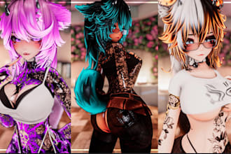 vrchat avatar, vtuber model, anime, vroid, vrm and furry 3d character
