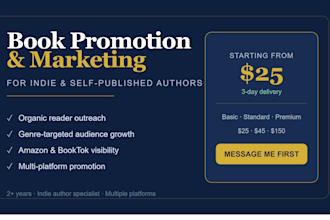 do book promotion and marketing for indie and self published authors