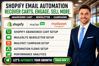setup shopify abandoned cart mailerlite newsletter mailpoet campaign flows