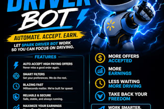 spark driver bot, spark delivery bot, auto accept orders bot, spark grabber