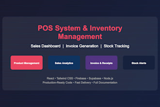 build a pos system sales dashboard and inventory management app
