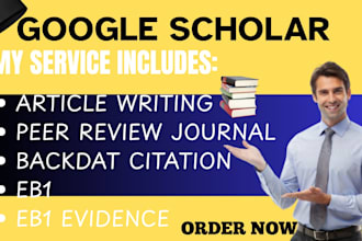 write and publish research articles on google scholar, eb1 peer review journals