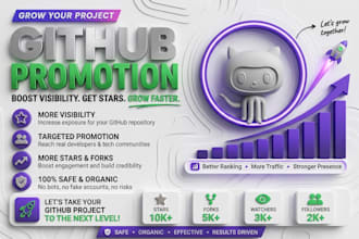 grow github project star fork with expert github promotion engagement traffics