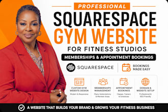 design squarespace gym website for fitness studio membership appointment booking