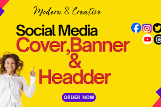 design modern and creative facebook  page cover and social media banners
