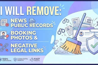 remove news public records, booking photos and negative legal links