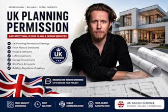 draw UK planning permission drawings and architectural floor plans