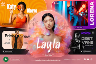 do eye catching spotify banner for music artist or podcast