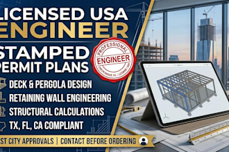 design stamp deck, pergola, and retaining wall engineering plans for tx fl ca