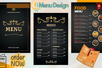 do restaurant menu, TV menu, digital menu flyer, brochure