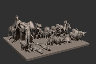 do realistic 3d animal sculpt 3d animal model 3d animal rig  3d printing