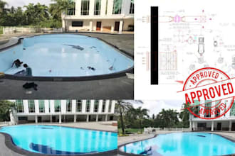 design detailed swimming pool plans for permits and constructions