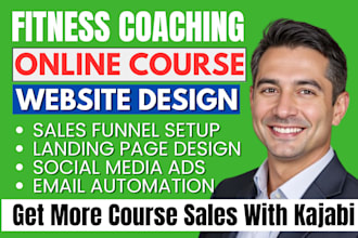 build kajabi fitness coaching website sales funnel for online courses