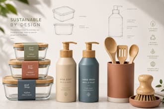 create sustainable kitchenware and refillable packaging for eco conscious brands
