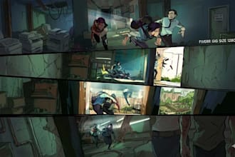 draw a cinematic storyboard for your script or concept