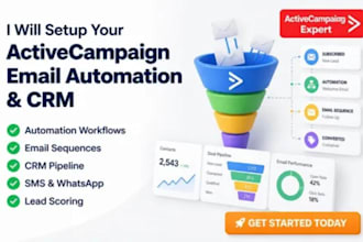 setup activecampaign email marketing automation and CRM for your business