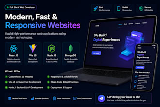 create a modern responsive react js website using vite and node js