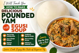 teach to make delicious pounded yam with egusi soup