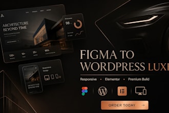convert figma layout to wordpress, clean elementor website