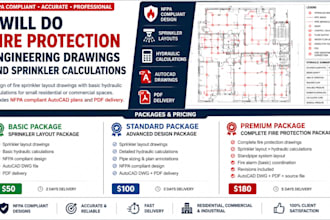 do fire protection engineering drawings and sprinkler calculations