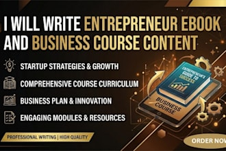 write entrepreneur ebook and business course content