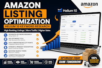 amazon SEO expert, listing optimization, helium 10 keyword research