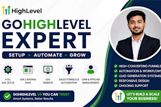 gohighlevel expert, ghl setup, ghl landing page funnel, ghl website as a ghl VA