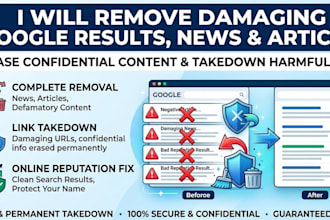 remove damaging google results, confidential content takedown articles