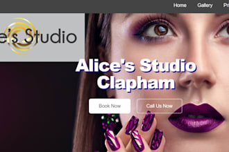 design wix manicure studio website nail technician saloon pedicure website