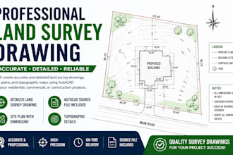 draft professional cad land survey and plotting drawings