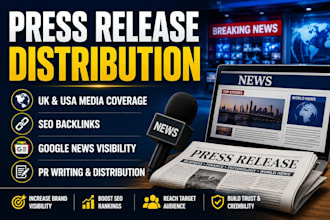 publish UK and USA press release distribution for SEO PR coverage