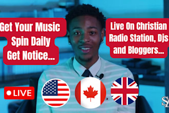 airplay your gospel music on christian radio stations, djs, blog in US UK canada