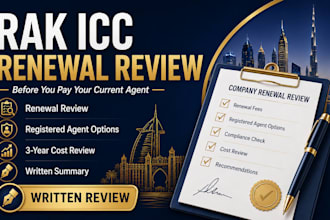 review your rak icc or ajman ibc company renewal and registered agent options