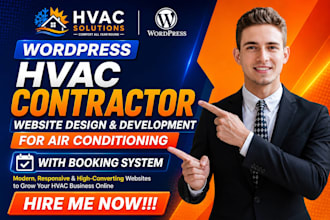 build wordpress hvac contractor website for air conditioning with booking system