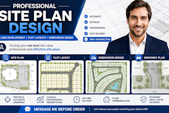 design professional site plans for land development, plot layouts, subdivision