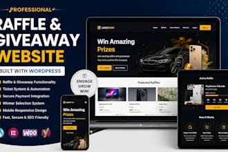build wordpress raffle website, giveaway competition website for raffle business