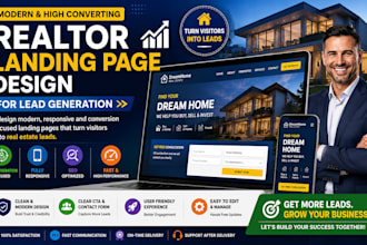 create modern realtor landing page design for lead generation