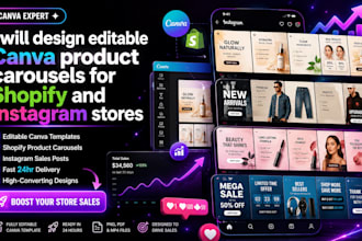 design editable canva product carousel for shopify and insta
