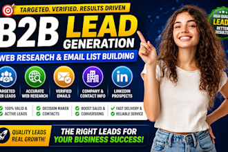 b2b targeted lead generation web research and email list building
