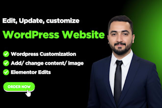 update wordpress website, wordpress edits wordpress changes, and customization