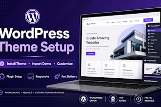 install wordpress theme import demo and customize website